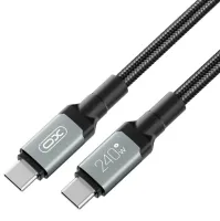 Кабель XO NBQ264A High Power Braided Type-C to Type-C - 240W - 2m (Чорний)