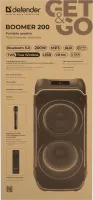 Портативна акустика DEFENDER (65201) Boomer 200 200Вт, BT/FM/TF/USB/MIC/AUX/GT, black