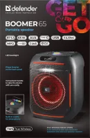 Портативна акустика DEFENDER (65265) Beatbox 65 65Вт, BT/FM/USB/TF/AUX/TWS, чорний