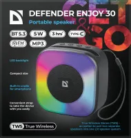 Портативна акустика DEFENDER (65930) Enjoy 30 5Вт, BT/Light/FM/USB/TF, чорний
