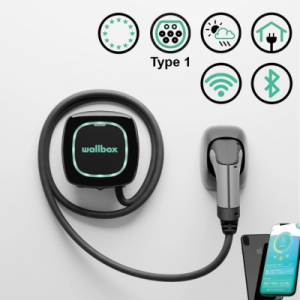 Зарядна станція Wallbox Pulsar Plus Type 1 7,4 кВт чорна