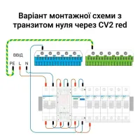 Реле напруги ZUBR CV2-50 red з контролем струму (50 А, 11 500 ВА) (4820120222177)