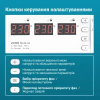 Перемикач фаз ZUBR S6-50 red (50 А, 11 500 ВА) (4820120222771)