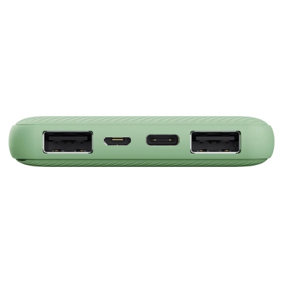 Акумулятор портативний літій-іонний power bank Trust Primo ECO, 10000мА·год, 2хUSB-A/USB-C, 15W, зелений