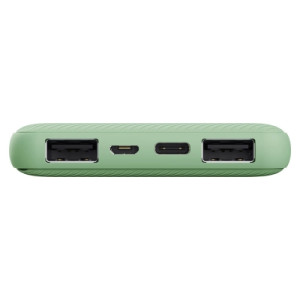 Акумулятор портативний літій-іонний power bank Trust Primo ECO, 10000mAh, 2хUSB-A/USB-C, 15W, зелений