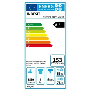 Пральна машина Indesit (OMTWSE61293WKUA), 6кг, 1200, біла